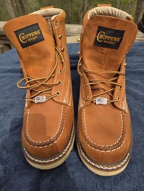 Chippewa Men's Moc Toe Work Boots - Brown